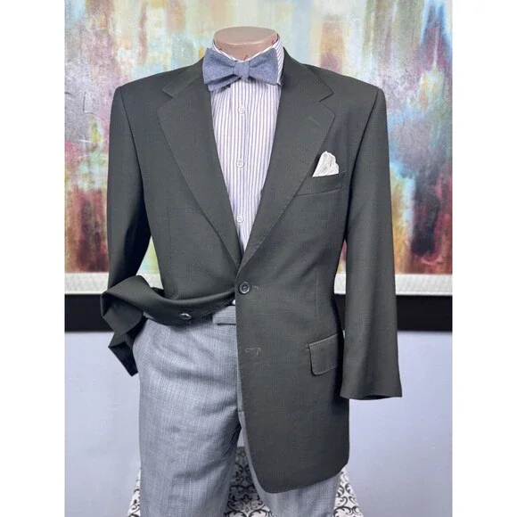 Tiglio Mens Forrest Green Super 140s Blazer 42S Made In Italy MSRP $1395